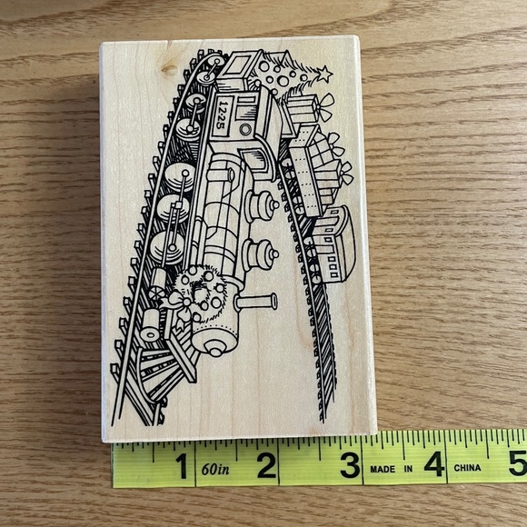 Stampendous Toy Train Rubber Stamp Christmas Train Large 5" x 3" #P202 - Picture 5 of 5